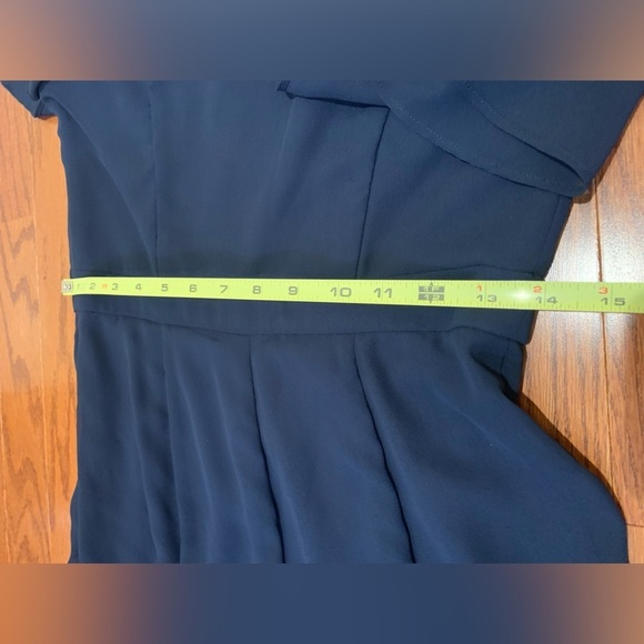 Bill Levkoff Navy Chiffon One Shoulder Floor Length Gown size 8 NWT - Picture 10 of 11